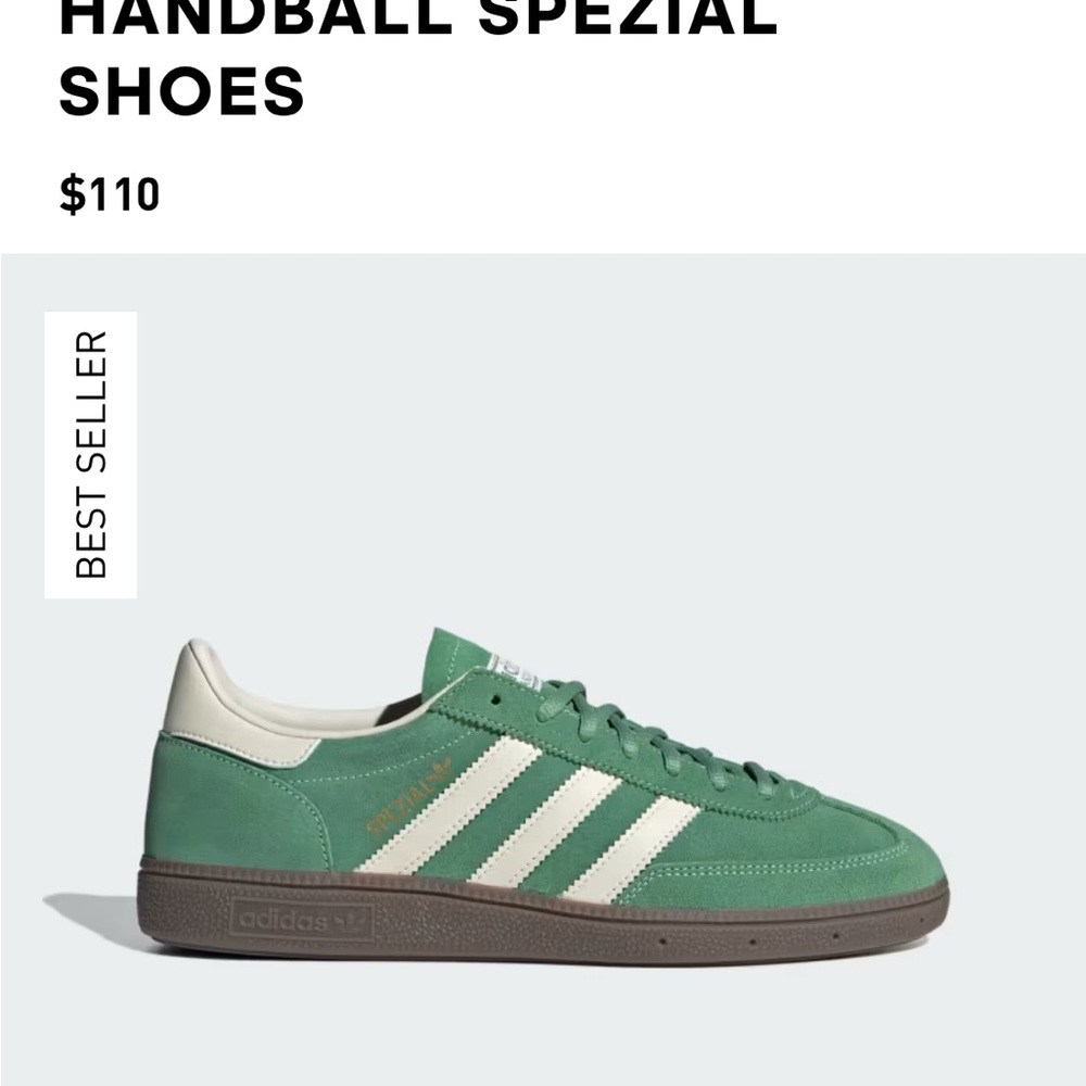 Adidas Handball Spezial Green and Cream Sneakers